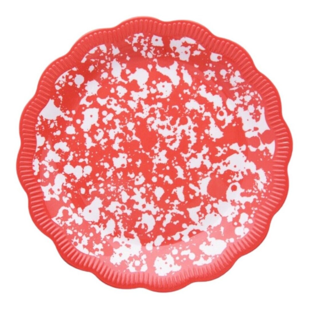 The Pioneer Woman Country Splatter Coral Appetizer Plate Red Set of 4 Melamine